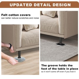 NIUXX Furniture Sliders for Heavy Furniture Transport, 8 Chair Glides with 8 Cotton Covers to Protect Hardwood Floors and Carpets, Sliding Pads with Grooves for Heavy Sofa Bed Desk