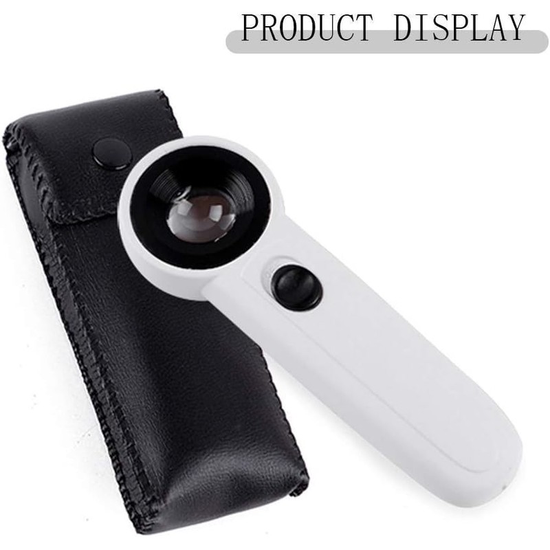 Lupa de mano 40X con luz LED JXYZWJJ de alta
