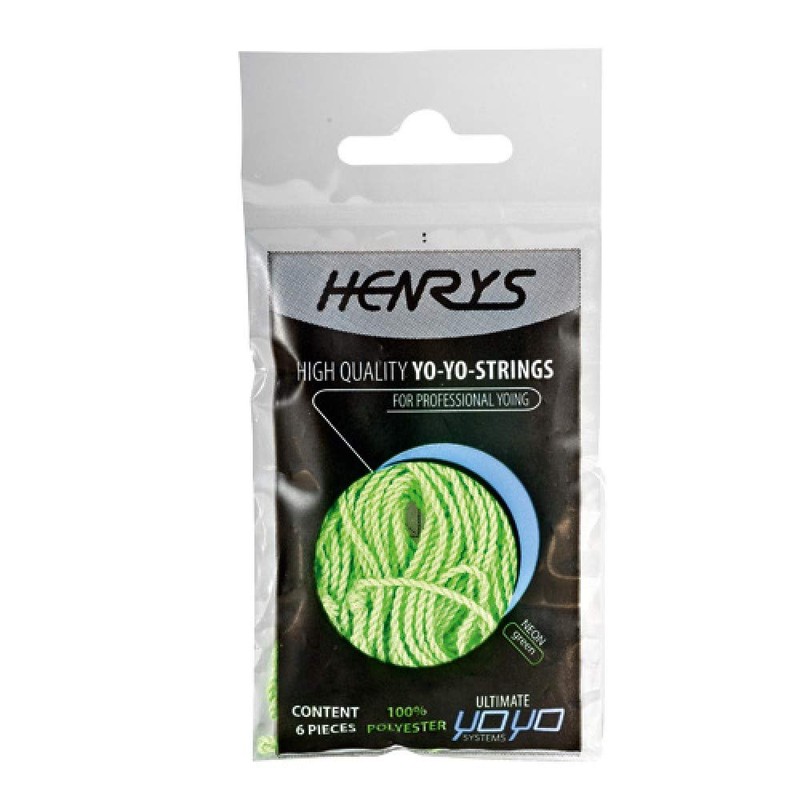 Henrys Neon Yo-Yo String - Set of 6 Polyester YoYo
