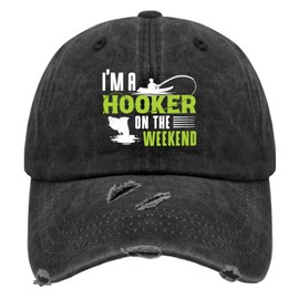 I'm A Hooker On The Weekend 5 Sun Cap Sports Hat AllBlack Funny Hats Gifts for Her Beach Cap