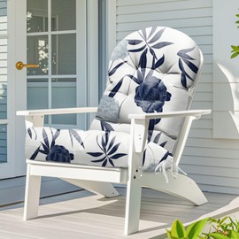 Uthem Adirondack Chair Cushion Waterproof Indoor Outdoor Rocking Chair Cushion 44 Inches Patio High Back Chair Cushions Thickened Adirondack Rocking Chair Cushions with Ties, Blue Enchantress