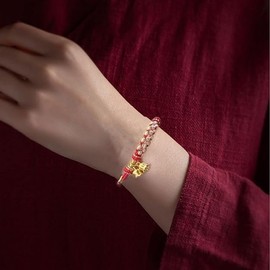 DIOWUS To My Granddaughter A Link That Can Never Be Undone Cherry Knot Bracelet, Granddaughter Bracelet from Grandma Adjustable Hand Braided DIY Bracelet For Women Teen Girls Birthday Jewelry Gifts, 7, Nylon, no gemstone