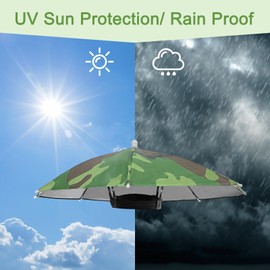 Guyuyii 4 Pieces Adjustable Rainbow Umbrell Hat - Sun and Rain Protection Umbrella Hats for Adults and Kids - Hands-Free for Outdoor Adventures, Festivals, and Family Fun