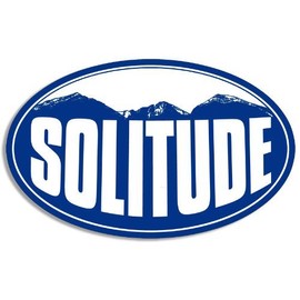 Oval Blue Solitude Mountain BG Sticker (Snow ski Resort)