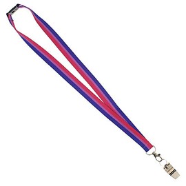 Zac's Alter Ego Shiny Metal Whistle on Bisexual Stripe Lanyard