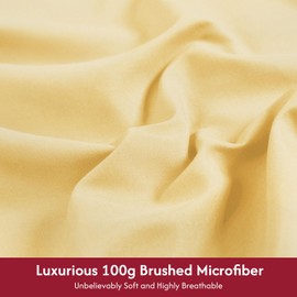 LONAVA Queen Size Sheet Set - 6 Piece Hotel Luxury Wrinkle-Free Microfiber Sheet, Oeko-TEX Certified, Breathable & Elastic, 16" Deep Pockets, Pale Yellow