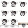 1Inch 8Pcs Mini Low Profile Casters,Attach Screws Small Side Mount