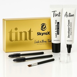 SkyroX Lash & Brow Tint Kit – Natural Black | Eyelash & Eyebrow Dye Kit for Home & Salon Use | No Henna | Easy 1:1 Mix | Long-Lasting Color | Non-Irritating Formula | 7–10 Applications