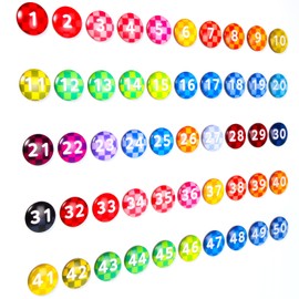 Tellegloww 1-50 Magnetic Numbers Large Glass Magnets Number for Whiteboard Dry Erase Boards Classroom Round Number Refrigerator Magnets for Whiteboard Home School Office 1.37"(Classic Style)