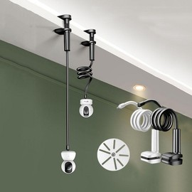 Angle Adjustable Home Cam/CCTV Ceiling Mount Bracket - 110CM No-Drill Stand White 110CM