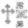 Abaodam Rhinestone Cross Brooch Pin for Women and Men Diamond-in