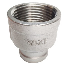 LOZOME 1-1/4" x 1/2" Female Reducer Reducing Coupling,Stainless Steel 304 NPT Female Threaded Cast Pipe Fitting,Nipple