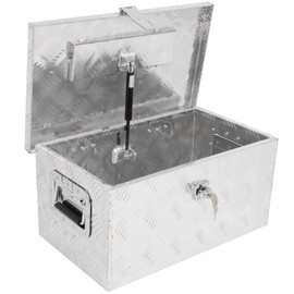 SCITOO 20 Inch Aluminum Truck Bed Tool Box,Heavy Duty Diamond Plate Trailer Tool Box with Lock Keys,Tool Storage Organizer Chest for Pick up,Truck Bed,ATV,RV TrailerWaterproof Silver 20X12X9.5