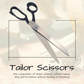 Fabric Scissors Professional Heavy Duty Tailor Shears for Sewing Tailoring Leather Cutting with Industrial Strength Stainless Steel Sharp Blades for Home Office Artists Dressmakers (11 Inch)