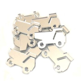 Super Cool Creations Dumper Truck Shaped Crafting Mirrors, Set of 10, Many Colours, Shatterproof Acrylic, Silver Mirror, Pack of 10 x 8cm