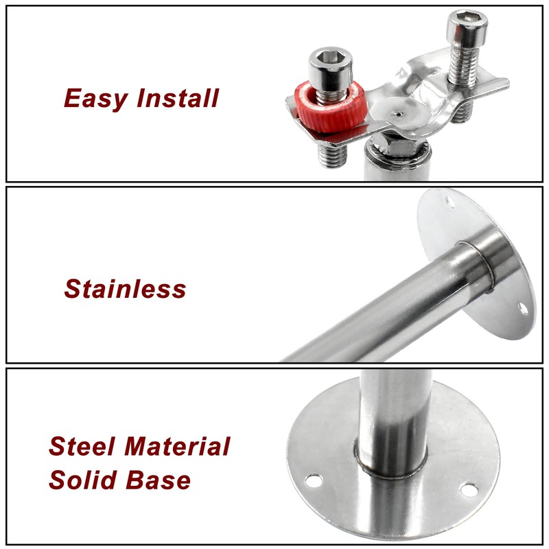 2 Pcs 1/2inch Adjustable Ceiling Support - Stainless Steel Pipe