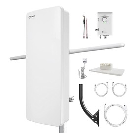 ANTOP - Hd Smart Booster Panel Indoor/Outdoor Tv Antenna with J Pole (AT-800SBSJ)