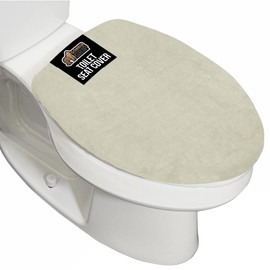 GORILLA GRIP Thick Memory Foam Bathroom Toilet Lid Seat Cover, Soft Velvet Topside, Machine Wash, Plush Cushioned Covers Fits Most Size Lids, Decorative Bath Room Accessories, 19.5x18.5, Champagne