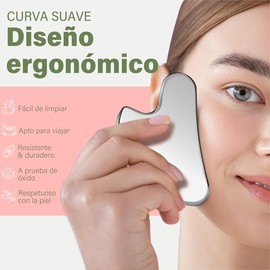 STAYUONG Gua Sha Facial Acero Inoxidable, Ideal Herramienta de Guashas Facial, belleza y relajacin de los msculos del cuerpo(Plata (Corazn)           