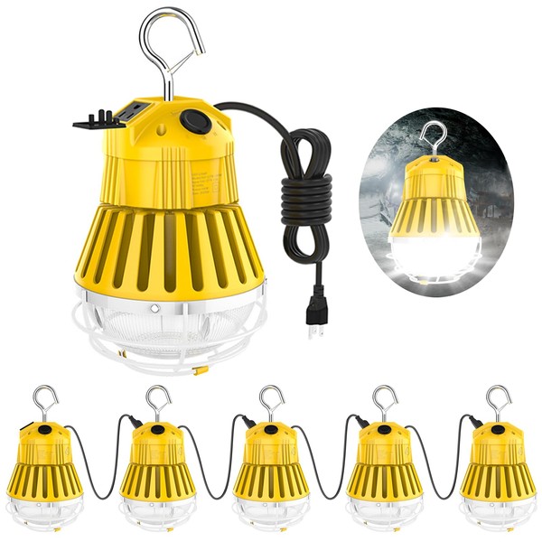 100W LED Temporary Work Light 13000LM, 5000K Linkable LED Construction