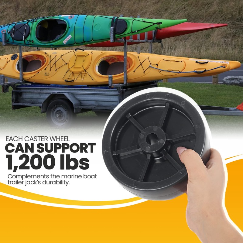 (2-Pack) AR-PRO 6-Inch Boat Trailer Jack Wheels - Universal Fit