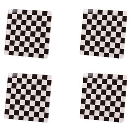 4 PCS Black Acrylic Cup Coasters, 9.5cmx9.5cm Square Acrylic Coasters, Heat Resistant Table Protector