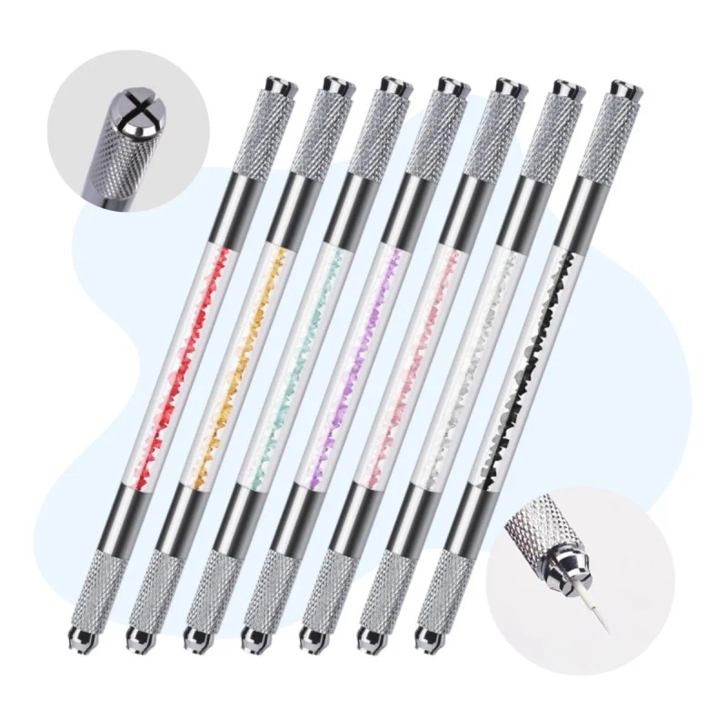 Pluma Inductor Manual Para Microblading Doble Punta Cejas F