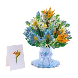YJWZ 3D Pop Up Forever Flower Bouquet Cards,Large Birthday Cards for Women, Petal Pal Pop Up Greeting Card with Envelope,Letterbox-Friendly Floral Bouquet Card for Wife, Mom, Friends, Colleagues
