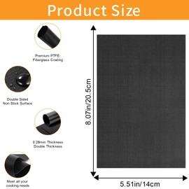 GWYSY Oven Liners for Bottom of Oven, 8"x5.5" Pre-Cut Square Fiberglass Reusable Non-Stick Heat Resistant Liners Mat for Ninja Foodi DZ201 DZ090 DZ100 Air Fryer, 4 Pack