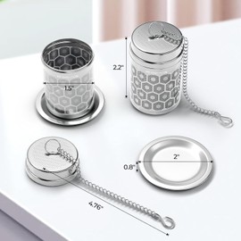 Reinmoson Tea Strainers for Loose Tea, Extra Fine Mesh Tea Infuser, 304 Stainless Steel