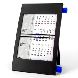 Truento Maritime 3-Month Desk Calendar for 2 Years (2025 & 2026) with Twist Mechanism Black / Blue