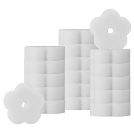Wjelet 18pcs White Cleaning Flower Sponge Oil Absorbing Scum Sponges Scum Ball Sponges Filter Spa Oil Absorbing Sponge Flower Shaped