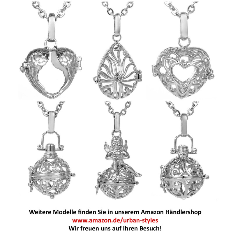 Morella women’s guardian angel necklace stainless steel 70 cm with