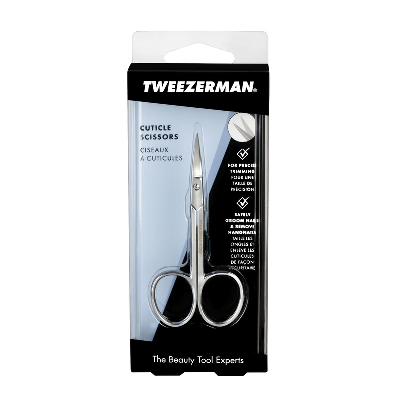 Tweezerman Long Lasting Sharp Cuticle Scissors, Nickle Plated
