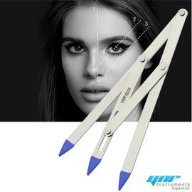 YNR Eyebrow Ruler Golden Ratio Eyebrow Measuring Ruler Eyebrow Caliper, Flexible Removable Ruler, Semi Permanent Eyebrow Tattoo Designing Shaping Tools, Makeup Measure Tool (Blue)