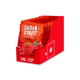 URBAN FRUIT Strawberry - Gently Baked Fruit - No Added Sugar - Healthy - Vegan - 8 x 90 g