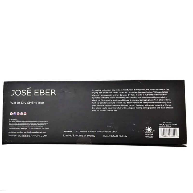 Wet JOSÉ EBER 1.25" WET OR DRY HYBRID HAIR FLAT