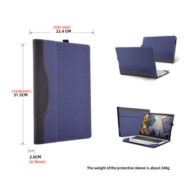 Laptop Cover for HP ProBook x360 435 G7 G8 G9 G10| HP EliteBook 840 14 inch G9| EliteBook 845 14 inch G9 Notebook .All Inclusive Drop Case 14" PU Leather Inside Pocket Cover (Blue)