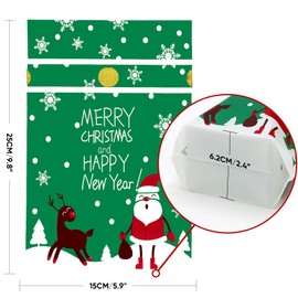 BCUEIDO 50 PCS Christmas Drawstring Goody Bags Christmas Candy Bags Treat Bags for Christmas Party Favors