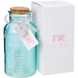 Xpressions Message of Love Light Up Jar Sister | Birthday Unisex | Home Décor | 2 x AA, One Size, (67172)