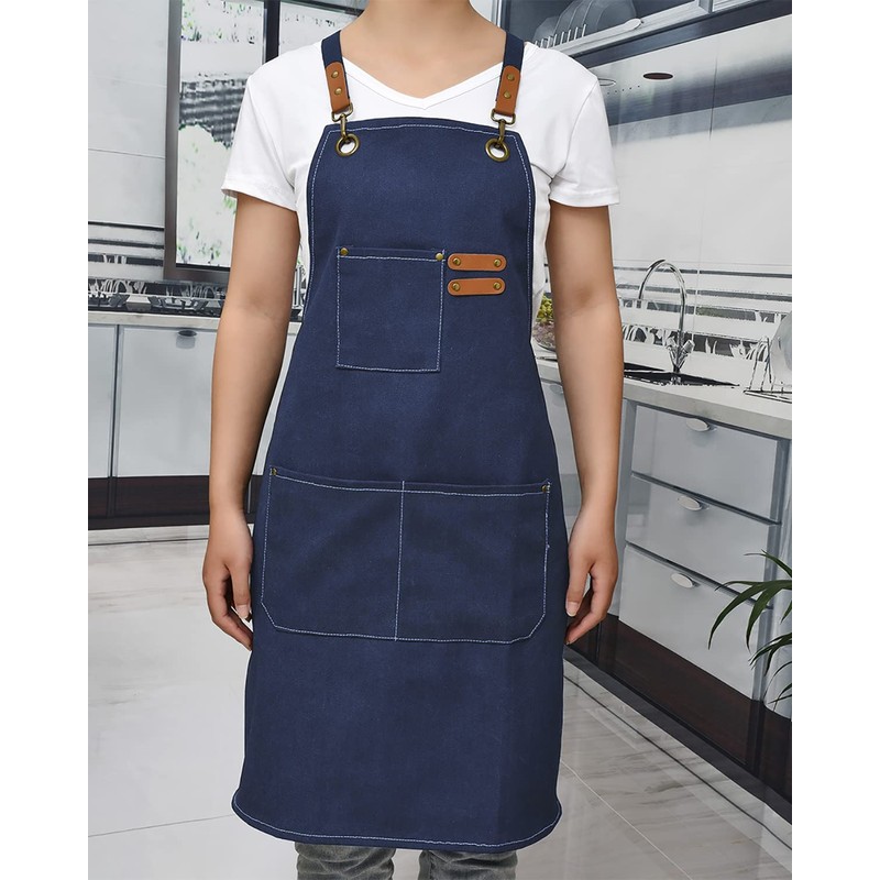 crazy bean BBQ Apron for Men Women Adjustable Work Apron