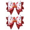 3.5inch Glitter Red Back to School Hair Bow Clip for