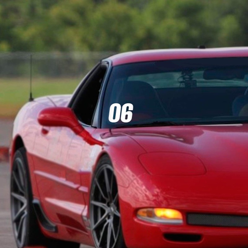 Windshield Racing Numbers Vinyl Decal Stickers | Track Drag Strip