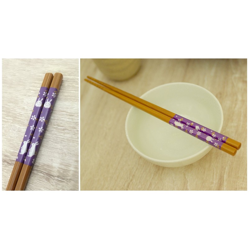 Aoba Chopsticks Dishwasher-Safe, Natural Wood, Susu Bamboo, Wild Rabbit, 5