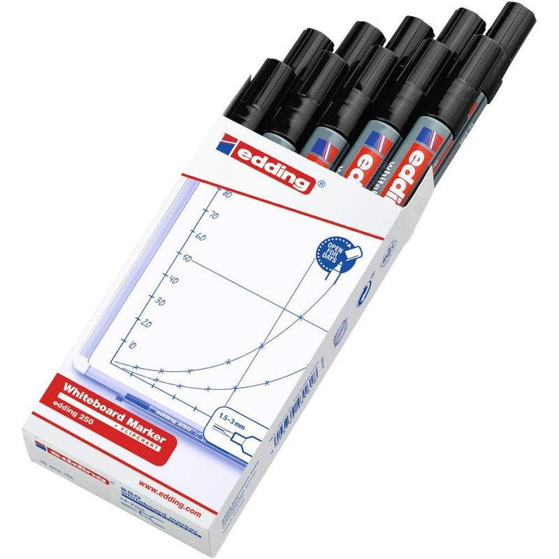 Edding 250 Drywipe Marker Bullet Tip 1.5-3mm Line Black Ref