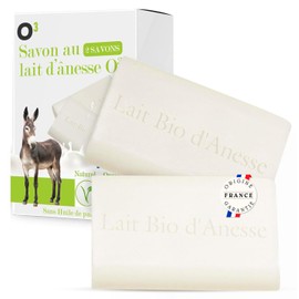 O³ Savon au Lait Organic d'Anesse-Savon 100% Natural Sans Huile de Palme ni Edta-Anti Ride at Anti Acné Production 100% French (2 Savons de 100 g)