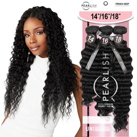 Sensationnel Pearlish multi bundle - french deep deep pearl conditioned 15a soft remy beauty supply sew in or glue on human hair layered lengths (10 12 14 inch, NATURAL)