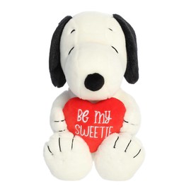 Aurora® Adorable Peanuts® Snoopy Be My Sweetie Stuffed Animal - Officially Licensed Toys for All Snoopy Fans - Nostalgic Gift for Adults and Birthday Celebrations - White 8.5 Inches