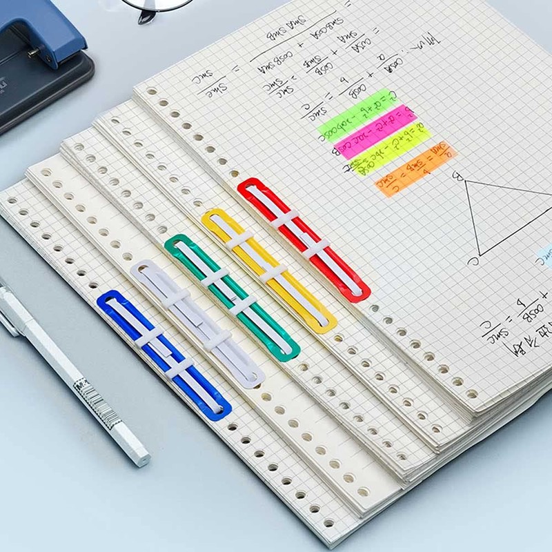 Prmape 50 Pcs Durable Filing Strip Fastener, Colored Filing Clip,