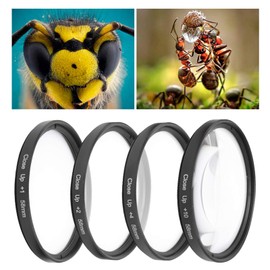 VEGBY1 Macro Filter Close-Up Close-Up Lens Kit 58mm Optical Glass for Canon, Nikon, Sony Cameras +1 +2 +4 +10